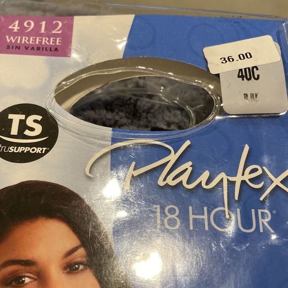 Playtex 18 Hour Black Bra 40C NWT - Picture 5 of 7